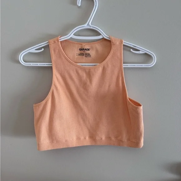 Garage Peach Ribbed Crop Top - Picture 5 of 7